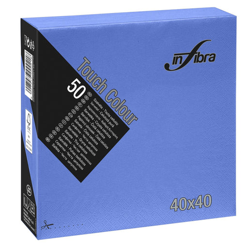 Infibra servet Blauw 40x40-1/4 vouw - 1200 stuks per doos | I-0712 - Budget Papier