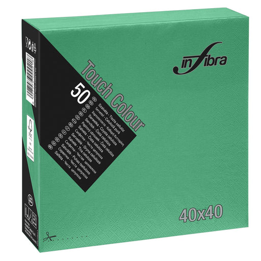 Infibra servet Groen 40x40-1/4 vouw - 1200 stuks per doos | I-0714 - Budget Papier