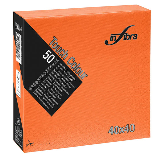 Infibra servet Oranje 40x40-1/4 vouw - 1200 stuks per doos | I-0702 - Budget Papier