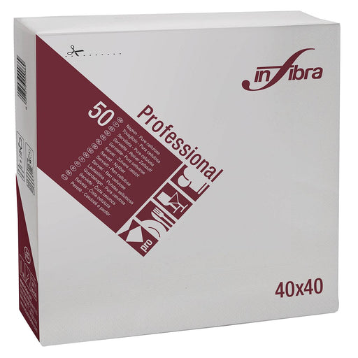 Infibra servet Wit 40x40-1/4 vouw - 2400 stuks per doos | I-0262 - Budget Papier