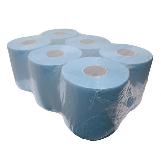 Midi poetspapier cellulose blauw 2 laags - 6 rol per pak | 117602 - Budget Papier