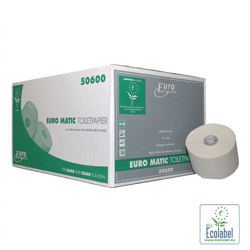 Toiletpapier Euro met dop, recycled 1 laags - 36 rol per doos | P501600 - Budget Papier