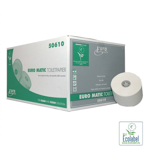 Toiletpapier Euro met dop, recycled 2 laags - 36 rol per doos | P501610 - Budget Papier