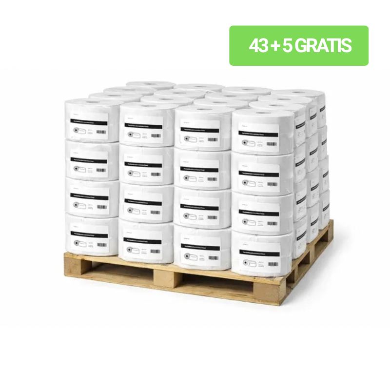Toiletpapier Maxi Jumbo, cellulose 2 laags | 43 + 5 GRATIS | Budget Papier