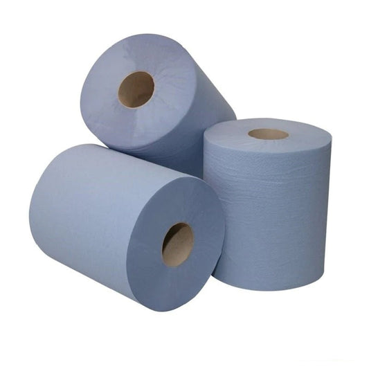 Midi poetspapier cellulose blauw 1 laags - 6 rol per pak | 110530 _ Budget Papier
