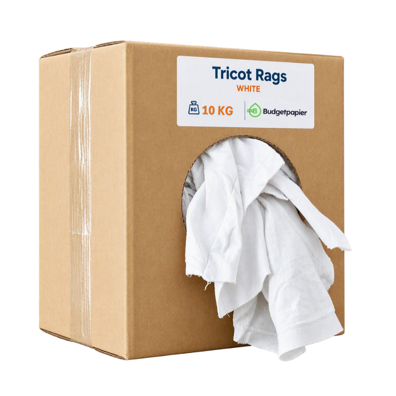Poetslappen interlock wit | doos á 10 kilo | 2650 | Budget Papier