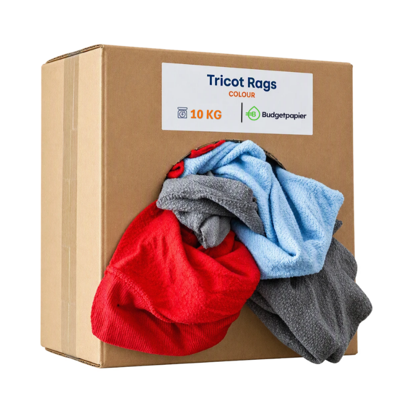 Poetslappen interlock gekleurd | doos á 10 kilo | 2660 | Budget Papier