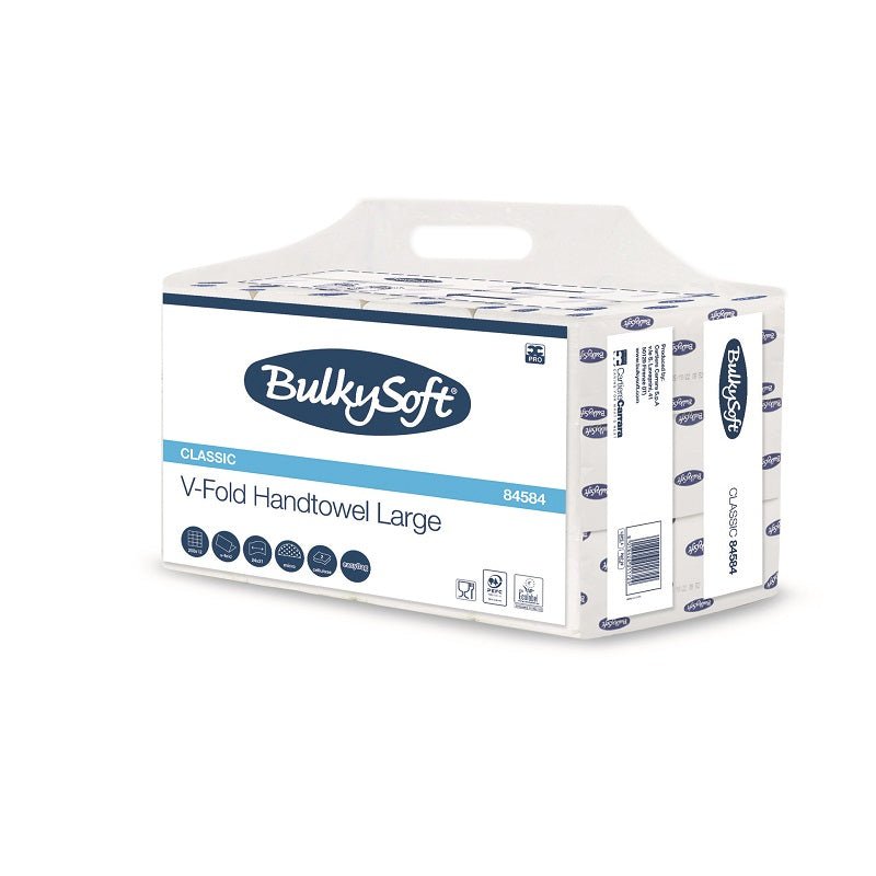 BulkySoft® handdoekpapier Z - vouw cellulose 2 laags - 3200 doekjes | 84584 - Budget Papier
