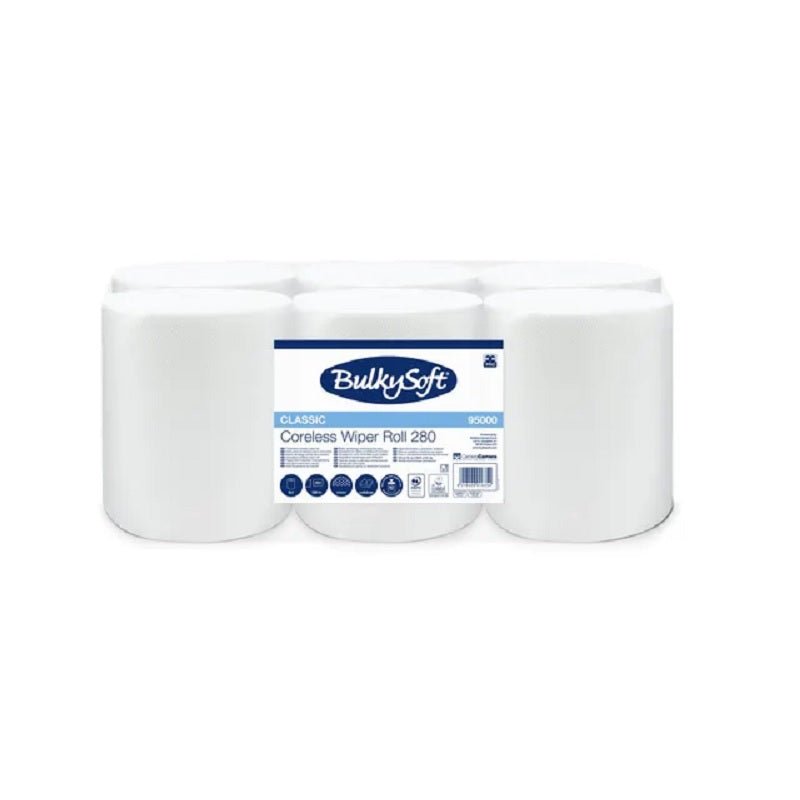 BulkySoft® Midi Poetspapier cellulose 1 laags - 6 rol á 280 meter | 95000 - Budget Papier