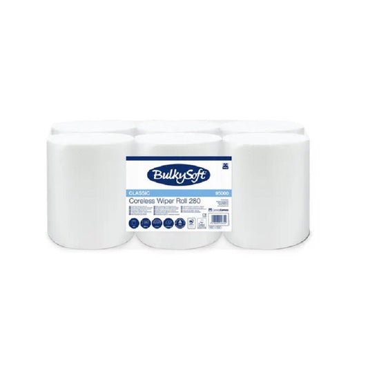 BulkySoft® Midi Poetspapier cellulose 1 laags - 6 rol á 280 meter | 95000 - Budget Papier
