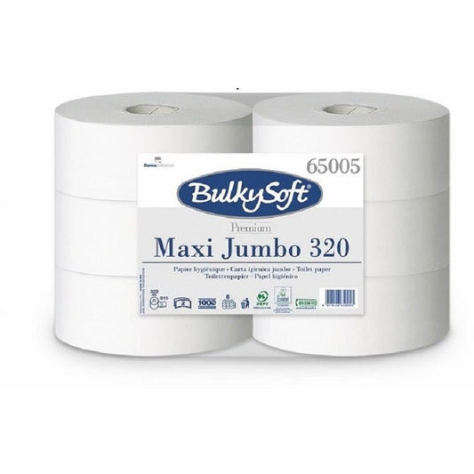 BulkySoft® toiletpapier Maxi Jumbo cellulose 2 laags - 6 rol per pak | 6505 - Budget Papier