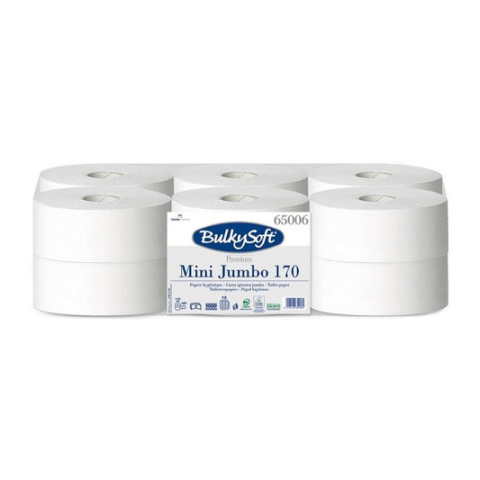 BulkySoft® toiletpapier Mini Jumbo cellulose 2 laags - 12 rol per pak | 65006 - Budget Papier