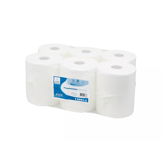 Handdoekrol Mini Matic cellulose 2-laags | 6 rollen á 130 meter - Budget Papier