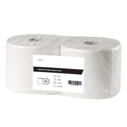 Industriepapier 24 cm cellulose 2 - lgs - 2 rollen á 300 meter | 2164 - Budget Papier