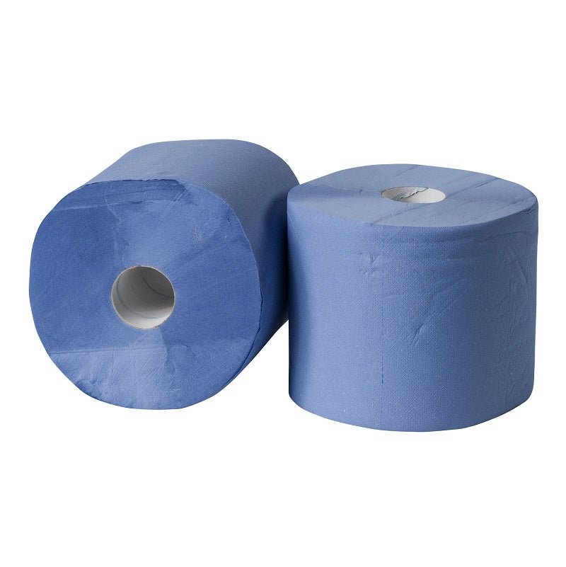 Industriepapier 24 cm cellulose Blauw 2 - laags - 2 rollen á 300 meter | 2169 - Budget Papier