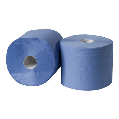 Industriepapier 24 cm cellulose Blauw 2 - laags - 2 rollen á 300 meter | 2169 - Budget Papier
