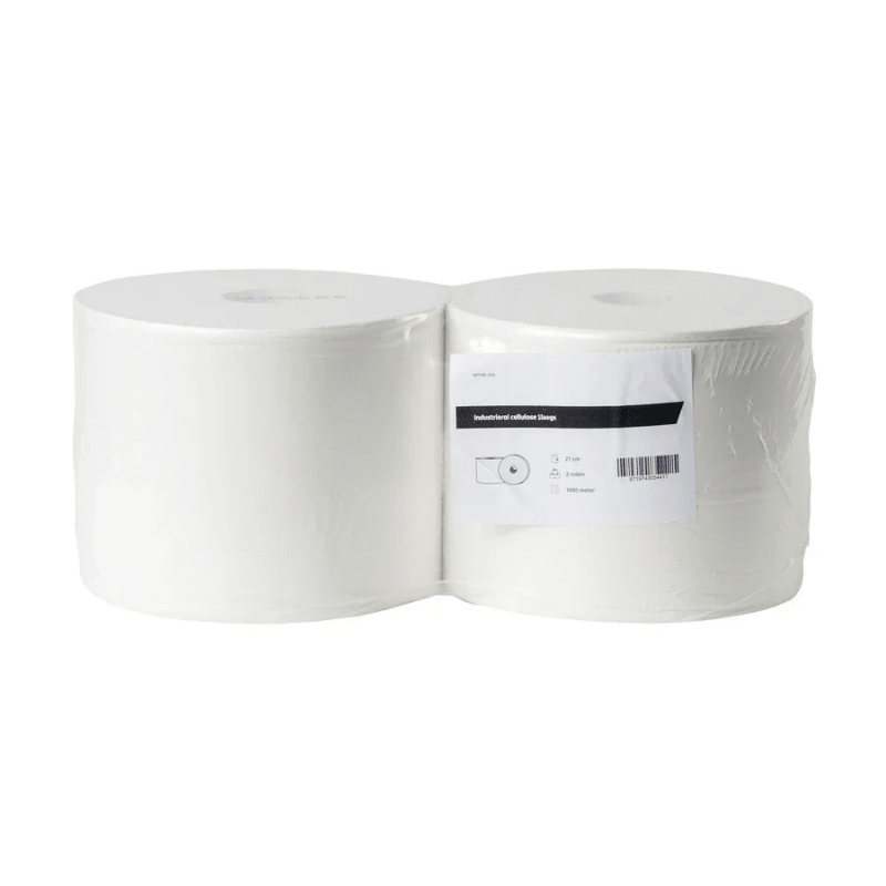Industriepapier 27 cm cellulose 1-laags | 2 rollen á 1000 meter - Budget Papier