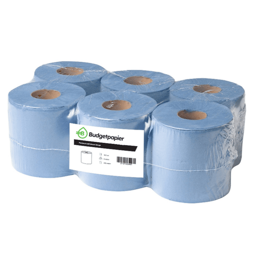 Midi poetspapier cellulose blauw 1-laags | 6 rollen á 245 meter - Budget Papier