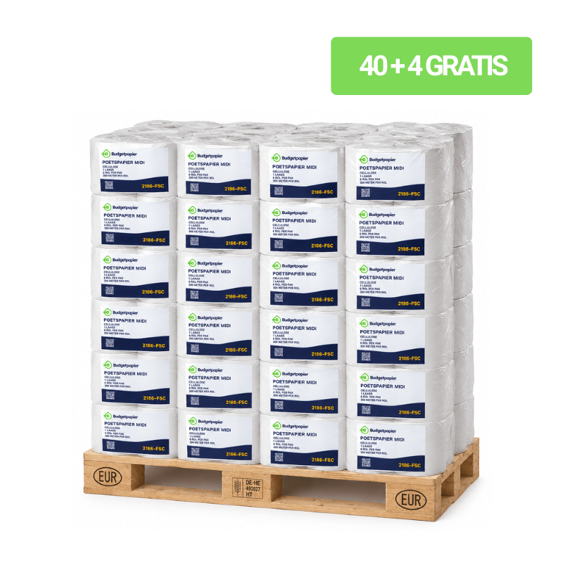 Midi poetspapier coreless cellulose 1-laags | 40+4 GRATIS - Budget Papier