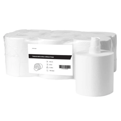 Midi poetspapier coreless cellulose 2-laags | 6 rollen á 160 meter - Budget Papier