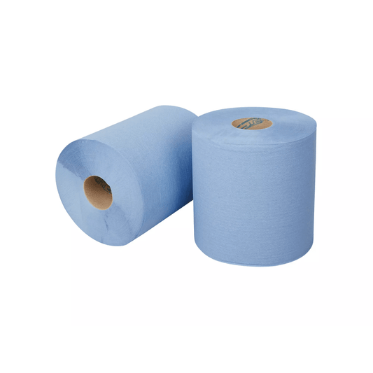Midi poetspapier recycled blauw 2-laags | 6 rollen á 135 meter - Budget Papier