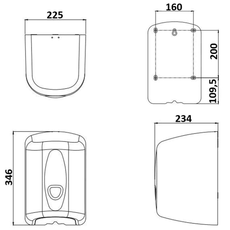 PlastiQline 2020 Midi poetsroldispenser - Budget Papier