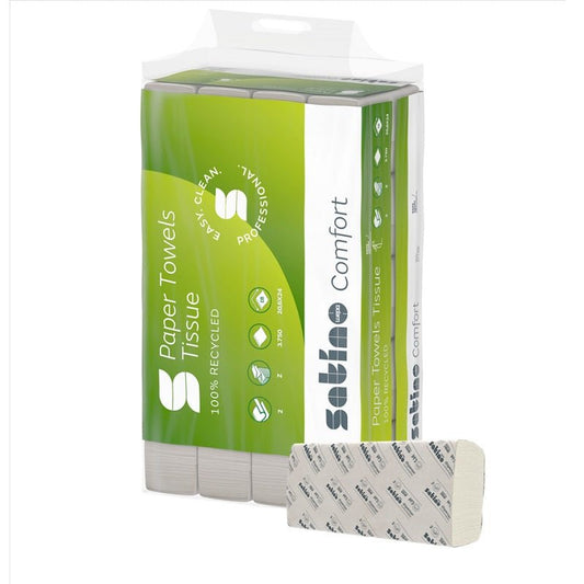 Satino Comfort handdoekpapier Z - vouw 2 laags 3750 doekjes | 277330 - Budget Papier