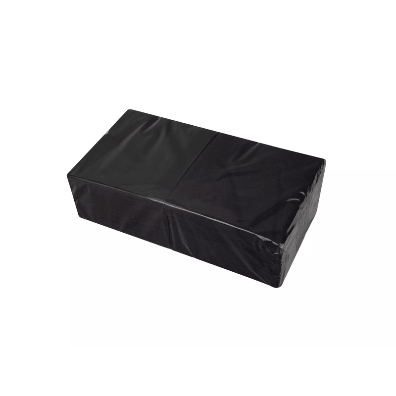 Servetten cellulose Zwart 2-laags 40x40-1/4 vouw - Budget Papier