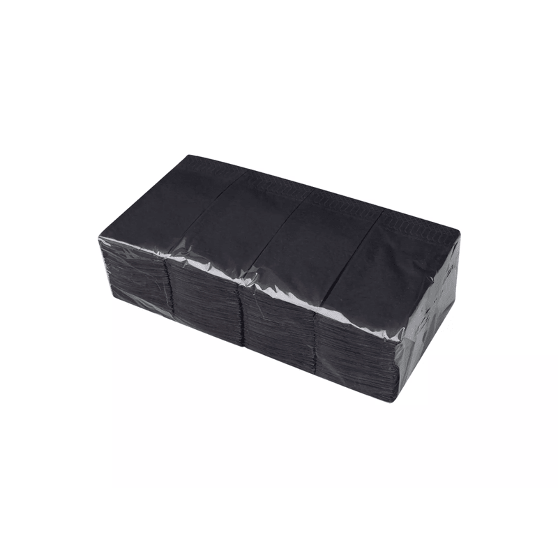 Servetten cellulose Zwart 2-laags 40x40-1/8 vouw - Budget Papier
