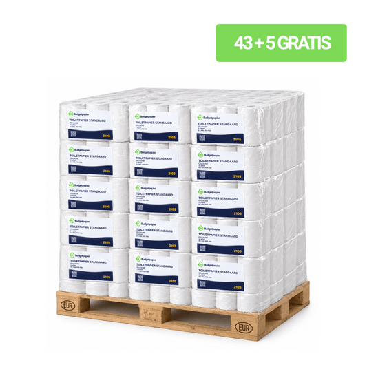 Toiletpapier cellulose 2 laags | 43 + 5 GRATIS - Budget Papier