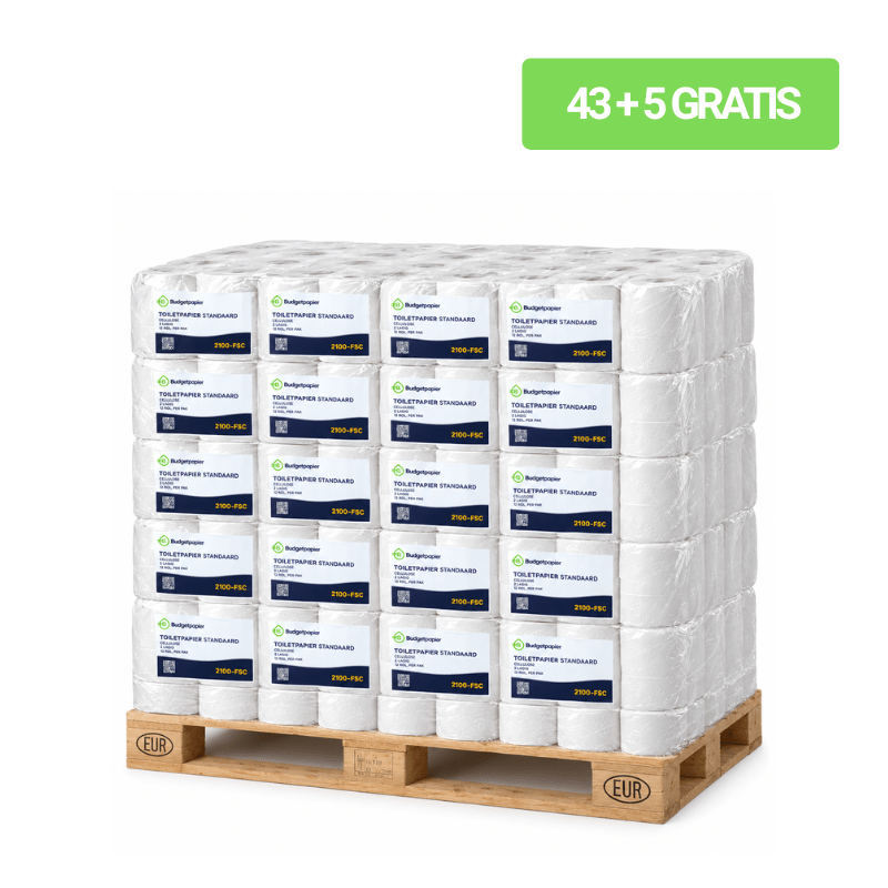 Toiletpapier cellulose 3 laags | 43 + 5 GRATIS - Budget Papier
