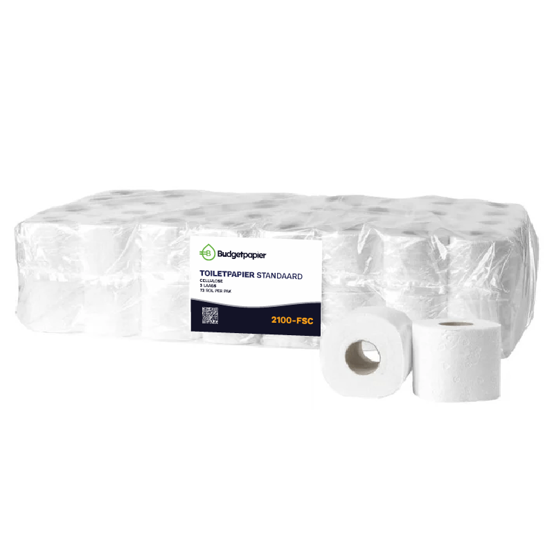 Toiletpapier cellulose 3 laags - 72 rol per pak | 2100 - FSC - Budget Papier