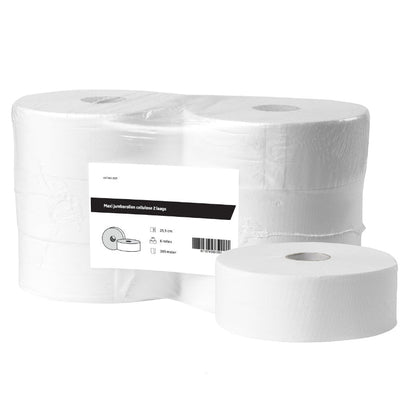 Toiletpapier Maxi Jumbo, cellulose 2 laags - 6 rol per pak | 2125 - FSC - Budget Papier