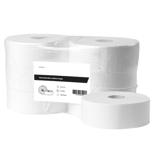 Toiletpapier Maxi Jumbo, cellulose 2 laags - 6 rol per pak | 2125 - FSC - Budget Papier