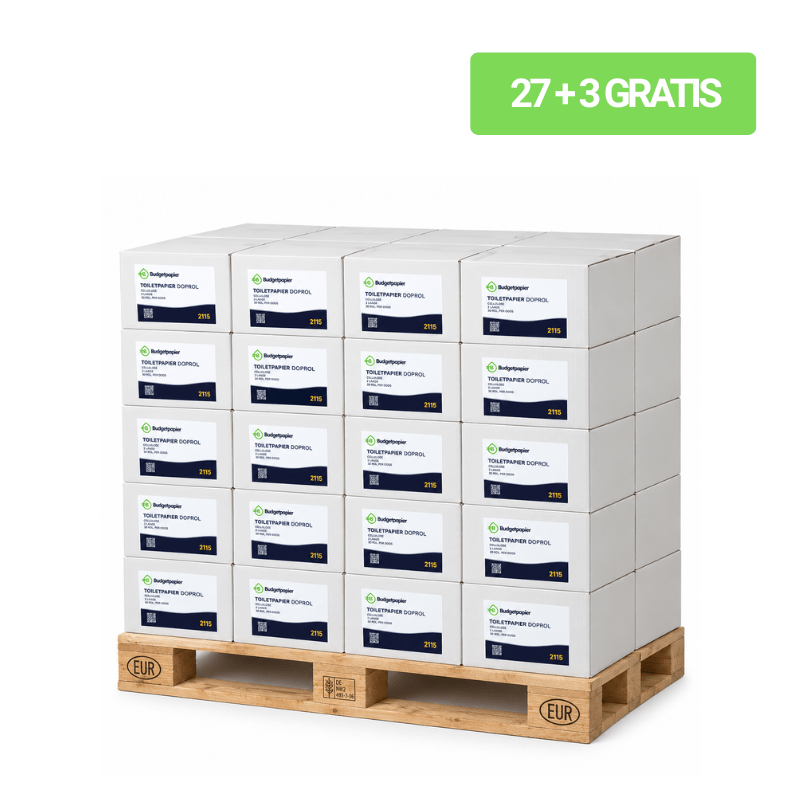 Toiletpapier met dop cellulose 2 laags | 27 + 3 GRATIS - Budget Papier