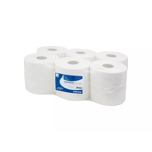 Toiletpapier Mini Jumbo 2-laags | 12 rollen á 180 meter - Budget Papier