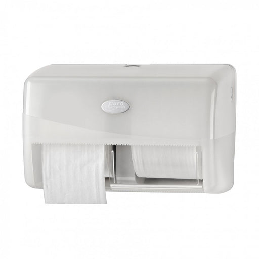 Pearl White Duo toiletroldispenser Coreless | 431003 - Budget Papier